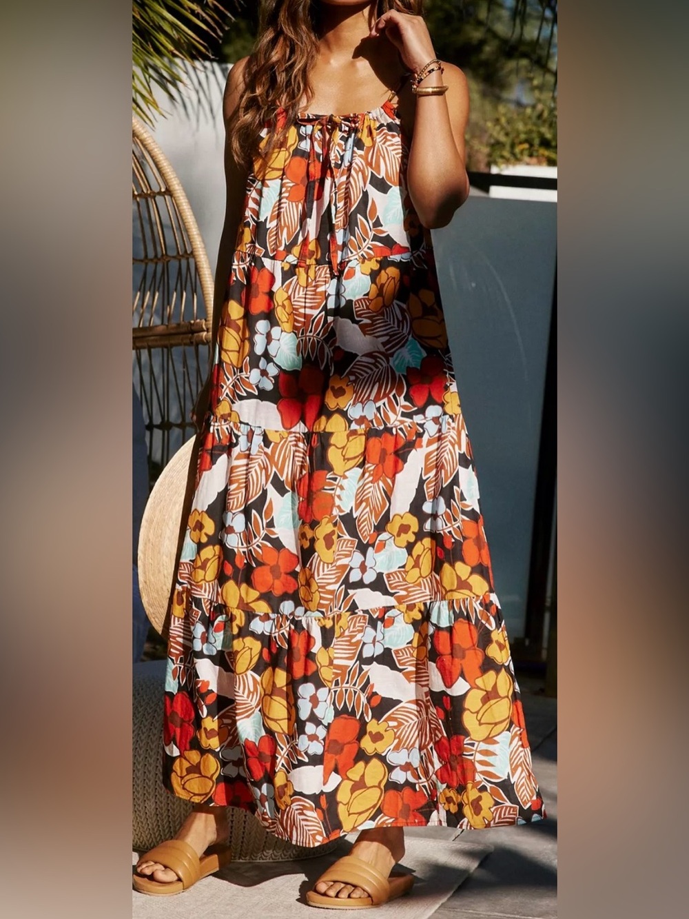 Anthropologie Denyse Tiered Cover-Up Maxi Dress